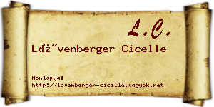 Lövenberger Cicelle névjegykártya